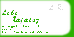 lili rafaisz business card